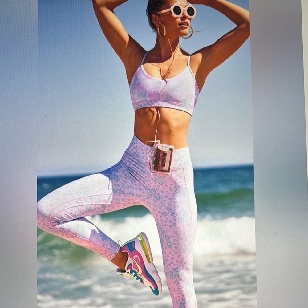 LoveShackFancy X Bandier Mixed Print Leggings and Sports Bra Set